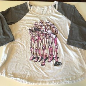 Star Wars pink stormtrooper Torrid 4xl baseball t